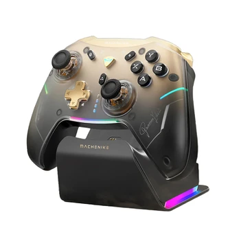 Machenike G5Pro Premium Edition Wireless Game Controller with Charging Station - Juodas and Gold