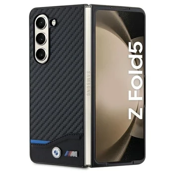 BMW Leather Carbon dėklas Samsung Galaxy Z Fold 5 - juodas