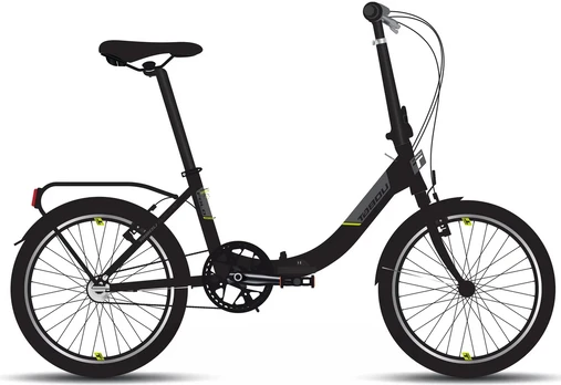 Dviratis Tabou Fold ECO juodas-lime