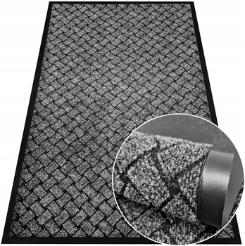 Pilka lauko durų kilimėlis 40x60 cm, guminis, valantis