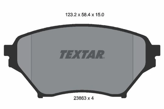 Stabdžių trinkelių rinkinys, diskinis stabdys TEXTAR 2386301