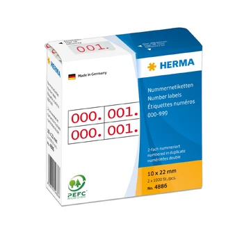 Herma lipni etiketė 2 x/10 x 22 mm Raudona-balta (4886)