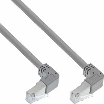 InLine® Patchkabel 2-seitig unten gewinkelt, S/FTP, Cat.6, 250MHz, PVC, 2,90m
