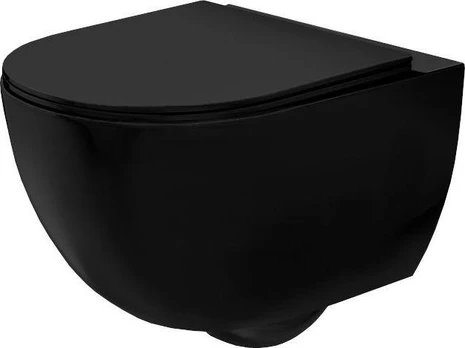 Unitazas Rea Carlo Juodas Mat Rimless, juodas