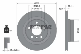 TEXTAR 92257203 Brake Disc kaina
