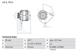 BOSCH 0 986 080 490 Kintamosios srovės generatorius