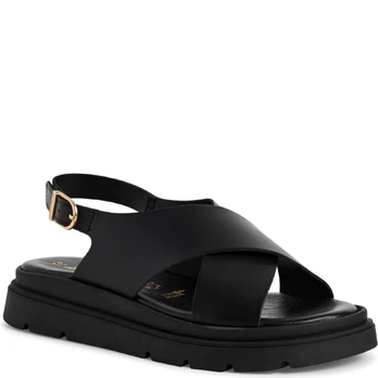 Basutės moterims, Juoda, Wedge/plat sand