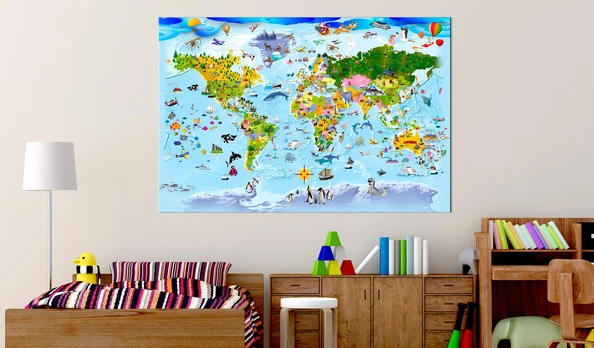 Artgeist Kamštinis paveikslas - Children's Map: Colourful Travels [Cork Map]