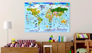Artgeist Kamštinis paveikslas - Children's Map: Colourful Travels [Cork Map] kaina