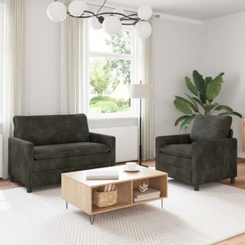Sofa Sofos komplektas 2 pcs Antracito Poliesteris