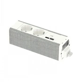 SCHNEIDER ELECTRIC UNICA SYSTEM+ MOD.UNIT 2XSCHUKO+USBA/C Baltas/Pilkas