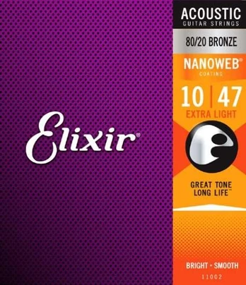 Elixir Eliksyras Stygos ak. gitarai Eliksyras 11002 0.010-0.047 Bronze Nanoweb