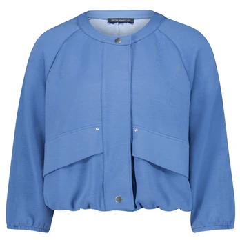 Švarkas moterims, Mėlyna, Short-sleeved blazer jacket, bb4431-1659-8427