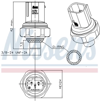 Slėgio jungiklis, oro kondicionavimas NISSENS 301009