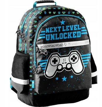 Paso Backpack Mokyklinė kuprinė, juoda, 35 cm