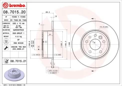Stabdžių diskas BREMBO 08.7015.21 kaina