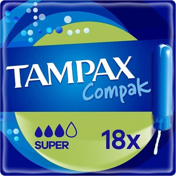 Tampax compak super tamponai, 18 vnt.