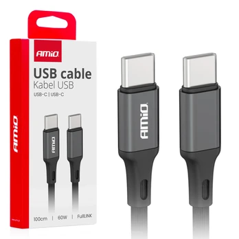 USB-C - USB-C 60W 100cm FullLINK AMIO-03902 įkrovimo laidas