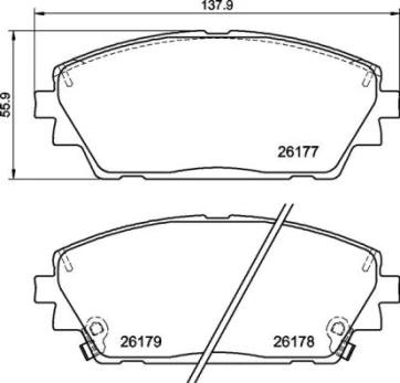 Stabdžių trinkelių rinkinys, diskinis stabdys BREMBO P 49 065