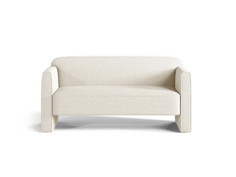 Boucle Sofa, "Abby", 2 Seats, 140x80x69, Ivory