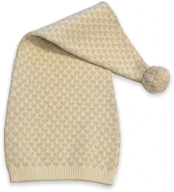 Kepurė Smallstuff - Pixie Hat - Off-baltas with golden hearts - 6-8 metai