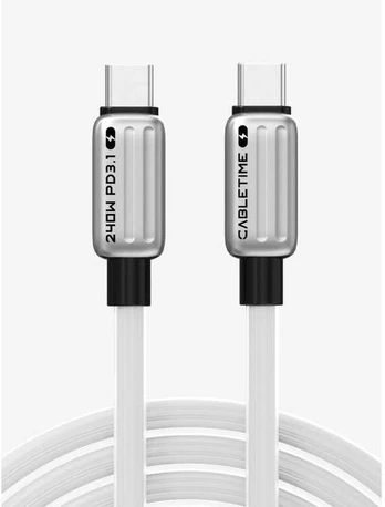 Cabletime USB-C Silikone Ladekabel 240W, USB-C: Han - USB-C: