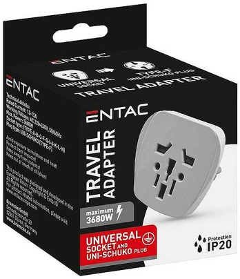 Universalus adapteris Entac, World lizdas - EU kištukas