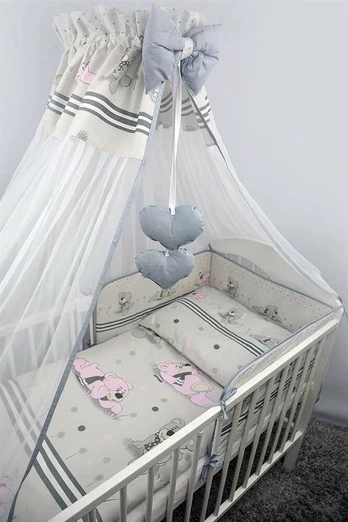Bedding set - 4 parts - 120/90/180 - MARZYCIEL - GREY ***