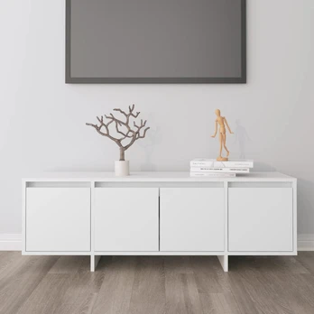Televizoriaus spintelė, balta, 120x30x40,5 cm, apdirbta mediena