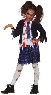 Fiesta Zombie skolepige kostume
