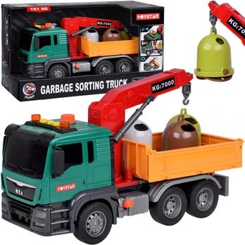 Žaislinė šiukšliavežė Toystar Garbage Sorting, raudona/geltona/žalia