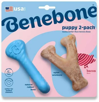 BENEBONE - Puppy 2 vnt. Rubber Bone/Wishbone - Tiny