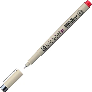 Sakura Pigma Micron 01 raudonas rašiklis, 0.25mm