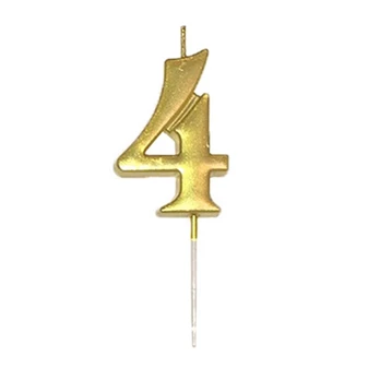 Auksinė žvakutė skaičius "4"
