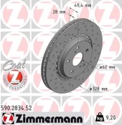 Stabdžių diskas ZIMMERMANN 590.2834.52 kaina