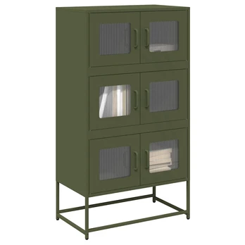 Highboard Olive Green 68x39x123 cm Plienas