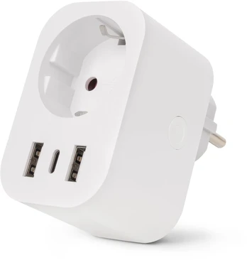 Entac WIFI Steckdosenadapter 1-fach mit 2x USB-A/1x USB-C