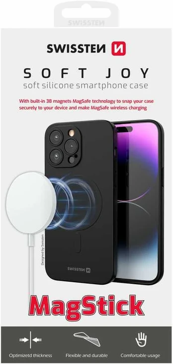 Dėklas Swissten Soft Joy Case Magstick For Iphone 16 Plus Juodas