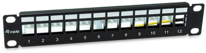 Equip Patchpanel 12x Cat6A 10 FTP 1HE Keystone Montage sw