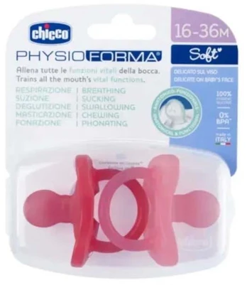 Chicco Physio Soft Pacifier Pink kūdikių žindukai 12m+ 2 vnt