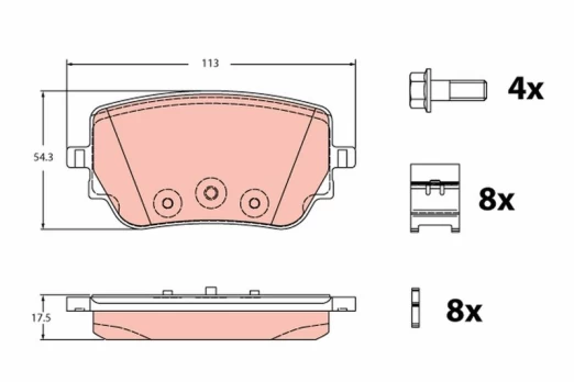 TRW GDB2331 Brake pad set