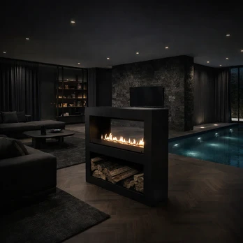 WILD FLAME HOME ROOMDIVIDER BLACK pastatomas biožidinys