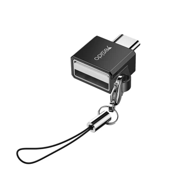 [Užsakomoji prekė] Adapteris OTG Type-C į USB 480Mbps - Yesido (GS08) - Juodas