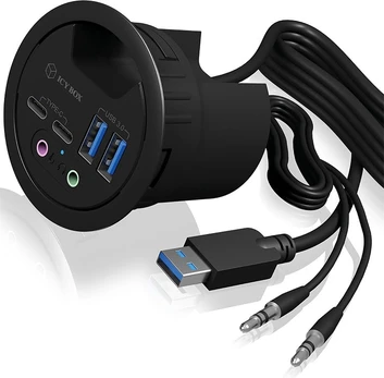 Hub 4-Port Icy Box USB 3.0 IB-HUB1403B Tischeinbau