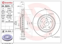 Stabdžių diskas BREMBO 09.E835.11 kaina