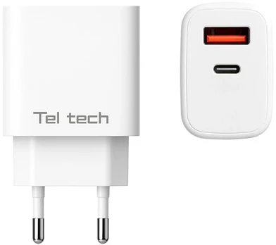 TCH-02 tinklinis įkroviklis su 1 USB-A ir 1 USB-C jungtimis, 25 W (36561)