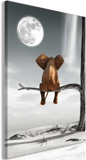 Artgeist Paveikslas - Elephant and Moon (1 Part) Vertical kaina
