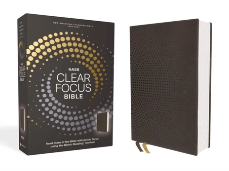 NASB, Clear Focus Bible, Leathersoft, Charcoal Brown