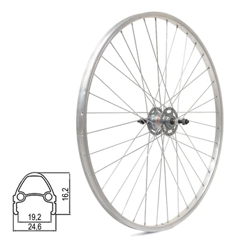Galinis ratas 28/29" // V-Brake, 36H, Shimano Nexus Inter 3-speed, veržlės, dvigubas, aliuminis (sidabrinis)