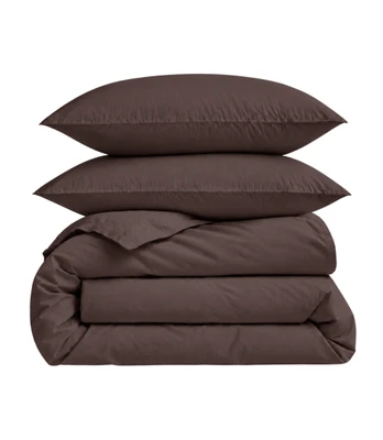 Perkelio patalynės komplektas „Brown Percale“ (80x80 cm)
